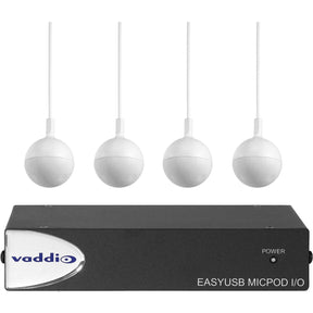 Vaddio EasyUSB MicPOD I/O Interface - With Four CeilingMIC Conference Microphones - White — 999-88100-000