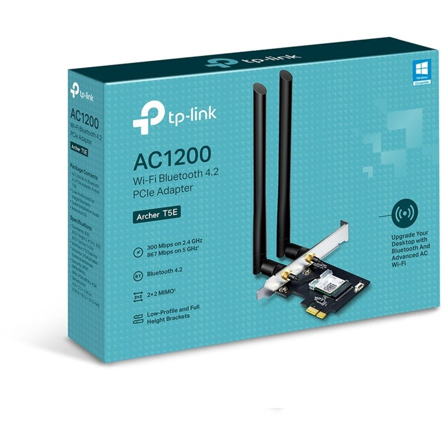 TP-Link Archer T5E - Bluetooth 4.2, Dual Band Wireless Network Card (2.4Ghz and 5Ghz) for Gaming, Streaming — Archer T5E