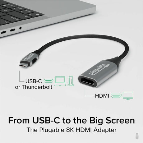 Plugable USB C to HDMI Adapter, 8K 60Hz or 4K 144Hz, USB4 / Thunderbolt to HDMI Adapter — USBC-HDMI8K