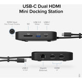 Plugable 7-in-1 USB C Docking Station Dual Monitor - Dual HDMI Dock is Compatible with Mac and Windows — USBC-6950PDZ