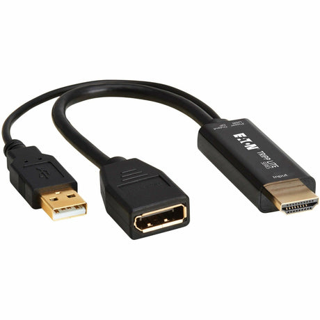 Eaton Tripp Lite Series HDMI to DisplayPort Active Converter (M/F) with USB Power, 4K 60 Hz, 7 in. (18 cm) — P130-06N-DP-4K6