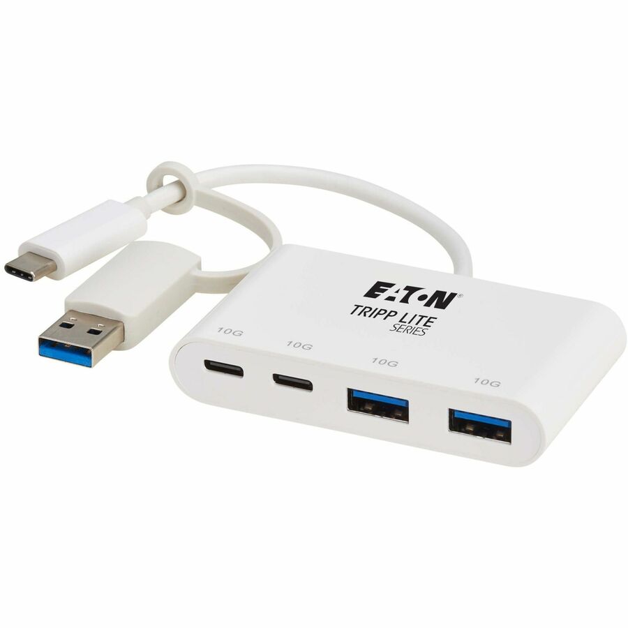 Eaton Tripp Lite Series 4-Port USB-C Hub - USB 3.2 Gen 2 (10 Gbps), 2 USB-A & 2 USB-C Ports, Thunderbolt 3, White — U460-004-2A2C-3