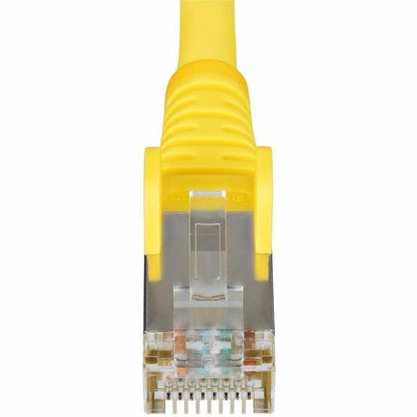 StarTech.com 6in Yellow CAT6a Ethernet Cable, Snagless RJ45, 10G, 100W PoE, S/FTP, LSZH, 27AWG Pure Copper, 500MHz, Shielded Network Cord — NLYL-6IN-CAT6A-PATCH