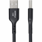 StarTech.com 15ft (4.5m) USB-A to USB-C Charging Cable, Charge & Sync, 3A, USB 2.0, TPE Jacket - Black USB Charging Cord — USB2AC15FBKE
