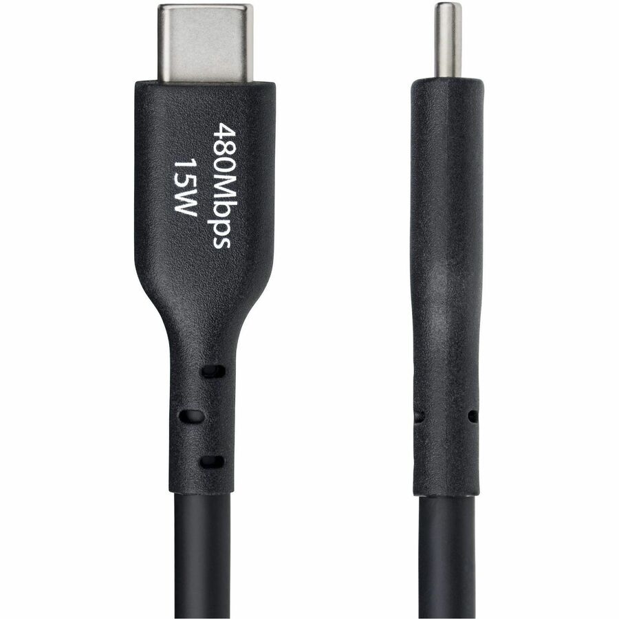 StarTech.com 15ft (4.5m) USB-A to USB-C Charging Cable, Charge & Sync, 3A, USB 2.0, TPE Jacket - Black USB Charging Cord — USB2AC15FBKE