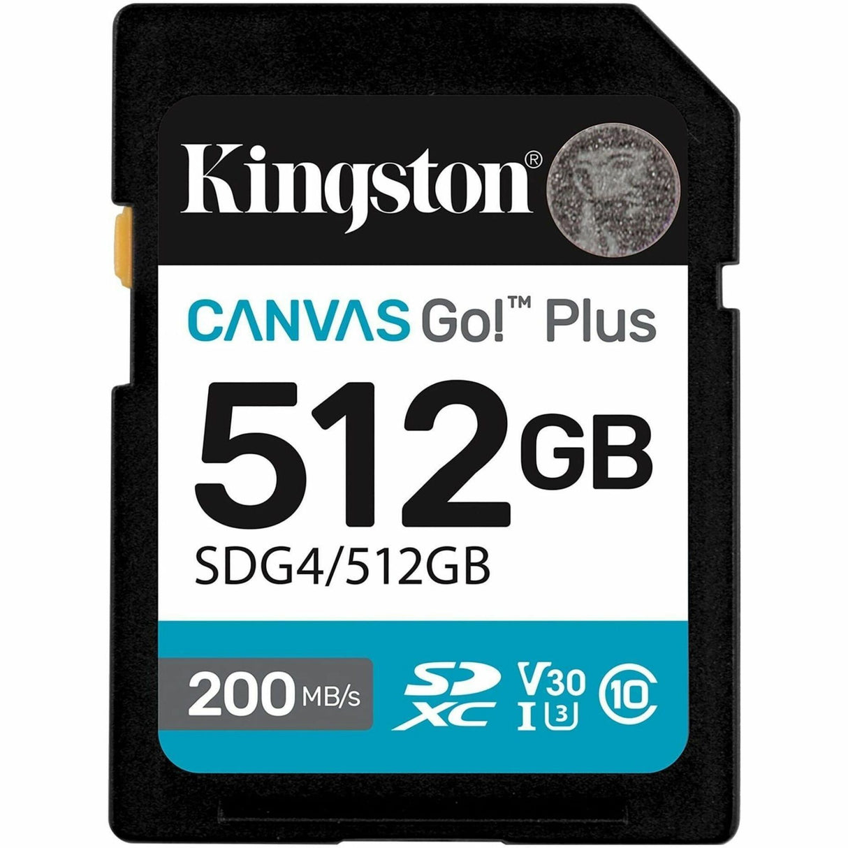 Kingston Canvas Go! Plus 512 GB Class 10/UHS-I (U3) V30 SDXC — SDG4/512GB