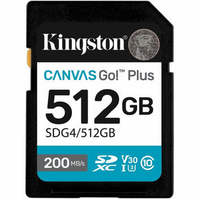 Kingston Canvas Go! Plus 512 GB Class 10/UHS-I (U3) V30 SDXC — SDG4/512GB