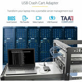 StarTech.com USB Crash Cart Adapter with File Transfer & Video Capture at 1920 x1200 60Hz, TAA — NOTECONS02