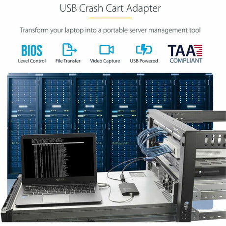 StarTech.com USB Crash Cart Adapter with File Transfer & Video Capture at 1920 x1200 60Hz, TAA — NOTECONS02