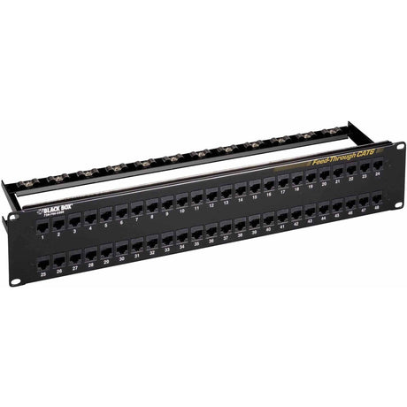 Black Box CAT6 Feed-Through Patch Panel - 2U, Unshielded, 48-Port — JPM820A