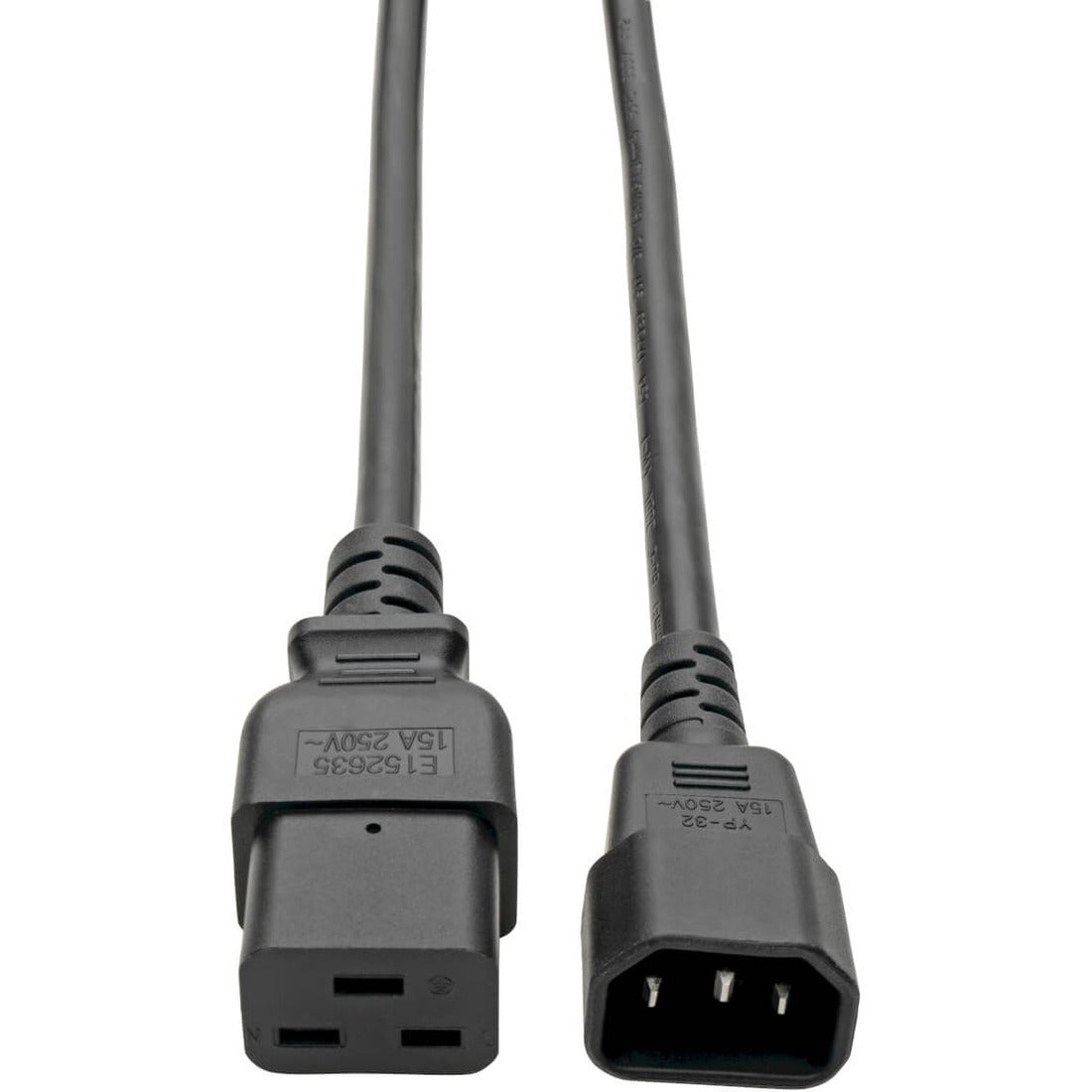Eaton Tripp Lite Series Power Cord, C19 to C14 - Heavy-Duty, 15A, 250V, 14 AWG, 6 ft. (1.83 m), Black — P047-006