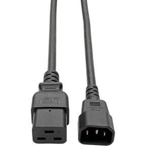 Eaton Tripp Lite Series Power Cord, C19 to C14 - Heavy-Duty, 15A, 250V, 14 AWG, 6 ft. (1.83 m), Black — P047-006