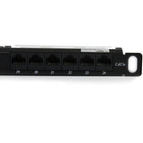 StarTech.com 24 Port 0.5U Cat5e Patch Panel - RJ45 Ethernet Rackmount Cat 5e 110 Patch Panel — PANELHU24