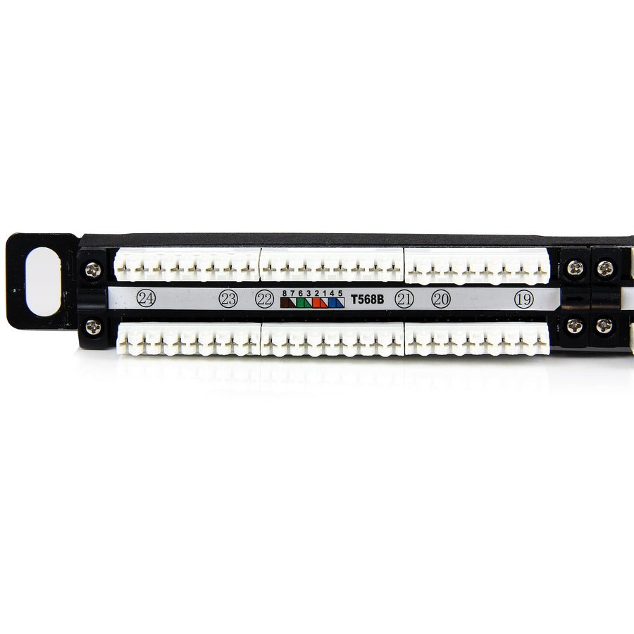 StarTech.com 24 Port 0.5U Cat5e Patch Panel - RJ45 Ethernet Rackmount Cat 5e 110 Patch Panel — PANELHU24