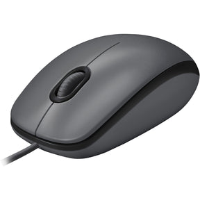 Logitech M100 Wired USB Mouse, 3-Buttons,1000 DPI Optical Tracking, Ambidextrous, Compatible with PC, Mac, Laptop (Gray) — 910-001601