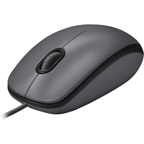 Logitech M100 Wired USB Mouse, 3-Buttons,1000 DPI Optical Tracking, Ambidextrous, Compatible with PC, Mac, Laptop (Gray) — 910-001601