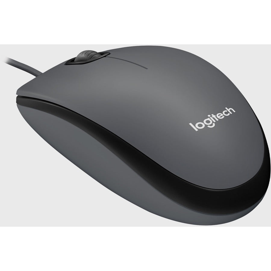 Logitech M100 Wired USB Mouse, 3-Buttons,1000 DPI Optical Tracking, Ambidextrous, Compatible with PC, Mac, Laptop (Gray) — 910-001601
