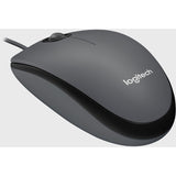 Logitech M100 Wired USB Mouse, 3-Buttons,1000 DPI Optical Tracking, Ambidextrous, Compatible with PC, Mac, Laptop (Gray) — 910-001601