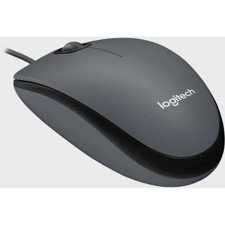 Logitech M100 Wired USB Mouse, 3-Buttons,1000 DPI Optical Tracking, Ambidextrous, Compatible with PC, Mac, Laptop (Gray) — 910-001601