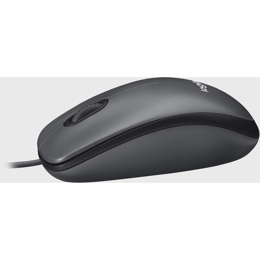 Logitech M100 Wired USB Mouse, 3-Buttons,1000 DPI Optical Tracking, Ambidextrous, Compatible with PC, Mac, Laptop (Gray) — 910-001601
