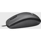 Logitech M100 Wired USB Mouse, 3-Buttons,1000 DPI Optical Tracking, Ambidextrous, Compatible with PC, Mac, Laptop (Gray) — 910-001601