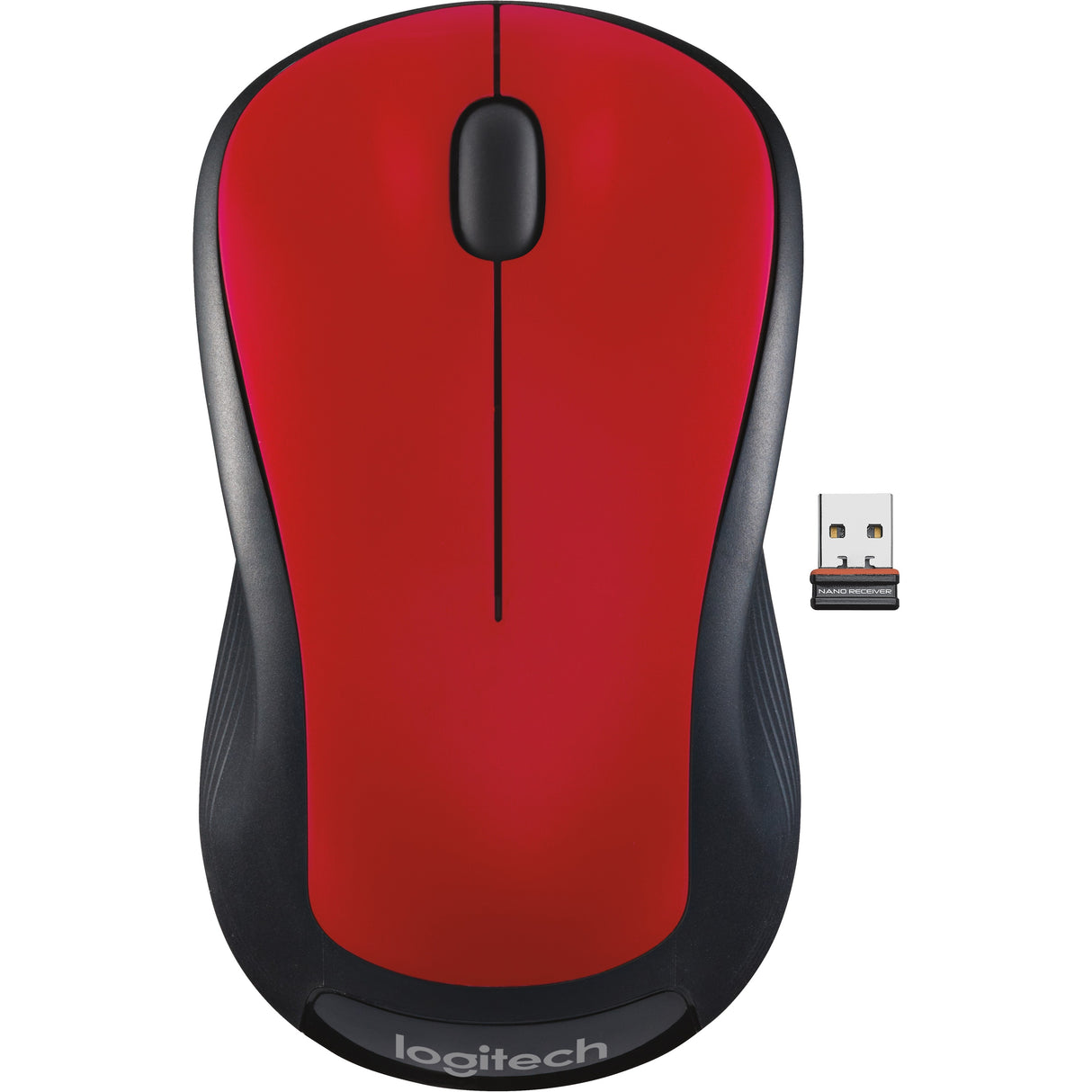 Logitech M310 Wireless Mouse, 2.4 GHz with USB Nano Receiver, 1000 DPI Optical Tracking, 18 Month Battery, Ambidextrous, Compatible with PC, Mac, Laptop, Chromebook (FLAME RED GLOSS) — 910-002486
