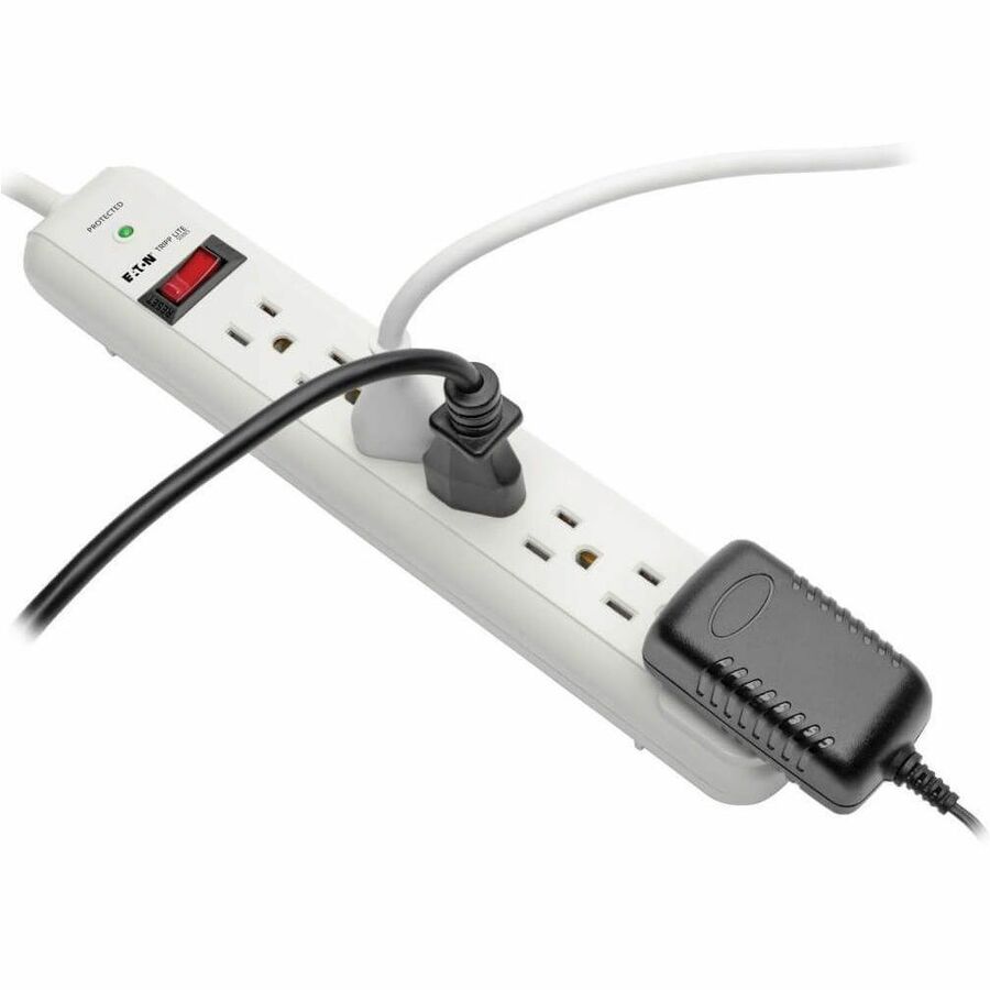 Eaton Tripp Lite Series Protect It! 7-Outlet Surge Protector, 6 ft. Cord, 1080 Joules, Diagnostic LED, Light Gray Housing — STRIKER