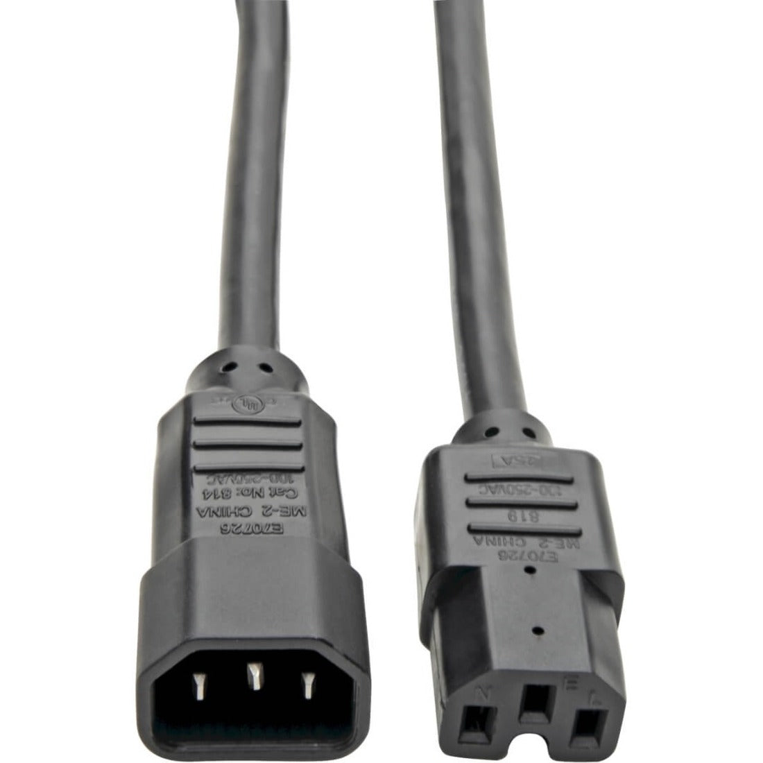 Eaton Tripp Lite Series Power Cord C14 to C15 - Heavy-Duty, 15A, 250V, 14 AWG, 6 ft. (1.83 m), Black — P018-006