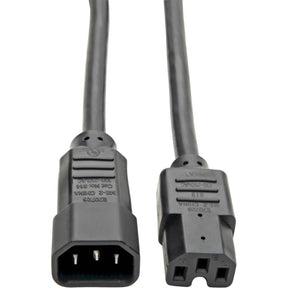 Eaton Tripp Lite Series Power Cord C14 to C15 - Heavy-Duty, 15A, 250V, 14 AWG, 6 ft. (1.83 m), Black — P018-006