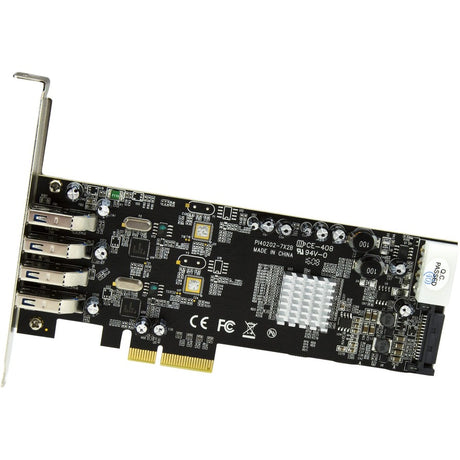 StarTech.com 4 Port PCI Express (PCIe) SuperSpeed USB 3.0 Card Adapter w/ 2 Dedicated 5Gbps Channels - UASP - SATA / LP4 Power — PEXUSB3S42V