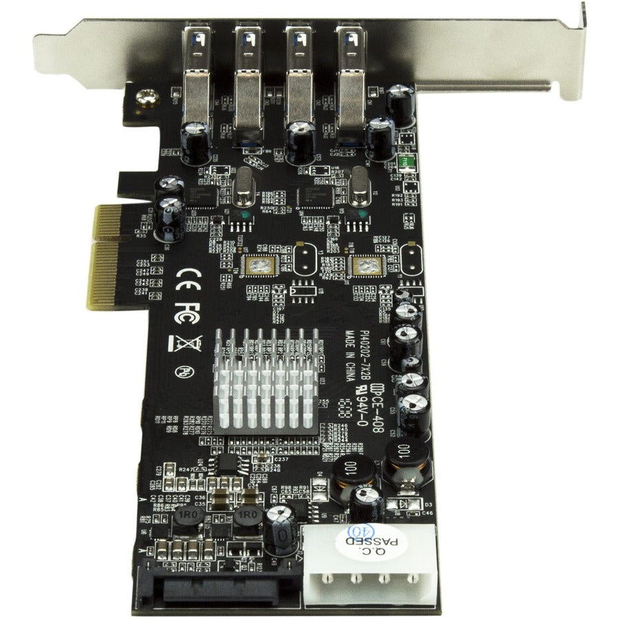 StarTech.com 4 Port PCI Express (PCIe) SuperSpeed USB 3.0 Card Adapter w/ 2 Dedicated 5Gbps Channels - UASP - SATA / LP4 Power — PEXUSB3S42V