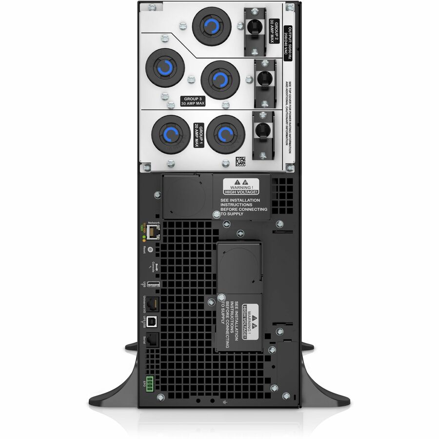 APC Smart-UPS On-Line, 6kVA/6kW, Tower, 208V, 2x L6-20R+3x L6-30R NEMA outlets, Network Card+SmartSlot, Extended runtime, W/O rail kit — SRT6KXLT
