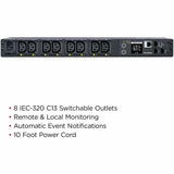 CyberPower PDU41004 Single Phase 100 - 240 VAC 15A Switched PDU — PDU41004