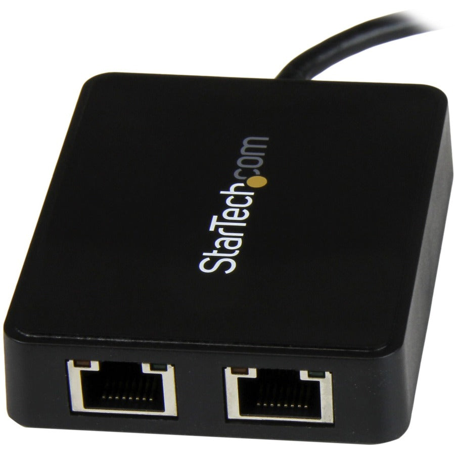 StarTech.com USB C to Dual Gigabit Ethernet Adapter with USB 3.0 (Type-A) Port - USB Type-C Gigabit Network Adapter — US1GC301AU2R