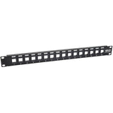 Eaton Tripp Lite Series 16-Port 1U Rack-Mount Unshielded Blank Keystone/Multimedia Patch Panel, RJ45 Ethernet, USB, HDMI, Cat5e/6 — N062-016-KJ