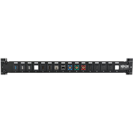 Eaton Tripp Lite Series 16-Port 1U Rack-Mount Unshielded Blank Keystone/Multimedia Patch Panel, RJ45 Ethernet, USB, HDMI, Cat5e/6 — N062-016-KJ