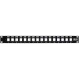 Eaton Tripp Lite Series 16-Port 1U Rack-Mount Unshielded Blank Keystone/Multimedia Patch Panel, RJ45 Ethernet, USB, HDMI, Cat5e/6 — N062-016-KJ