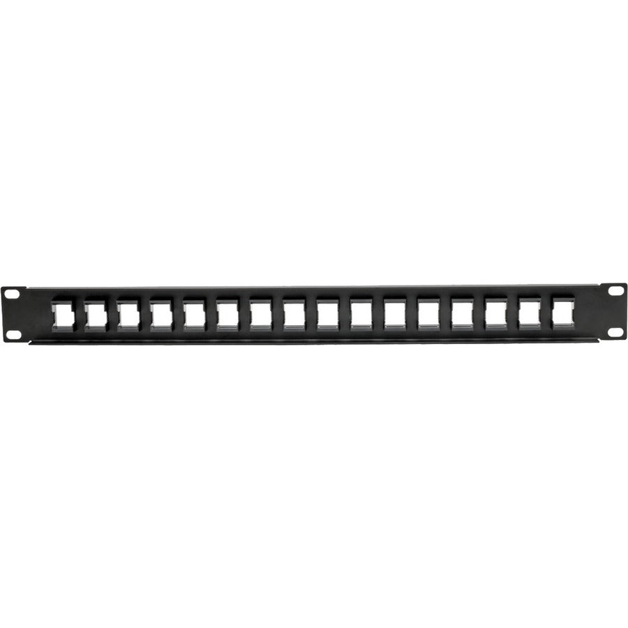 Eaton Tripp Lite Series 16-Port 1U Rack-Mount Unshielded Blank Keystone/Multimedia Patch Panel, RJ45 Ethernet, USB, HDMI, Cat5e/6 — N062-016-KJ