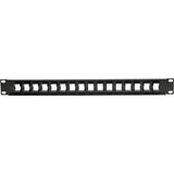 Eaton Tripp Lite Series 16-Port 1U Rack-Mount Unshielded Blank Keystone/Multimedia Patch Panel, RJ45 Ethernet, USB, HDMI, Cat5e/6 — N062-016-KJ