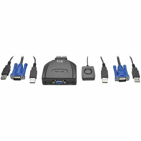 Eaton Tripp Lite Series 2-Port USB/VGA Cable KVM Switch with Cables and USB Peripheral Sharing — B032-VU2