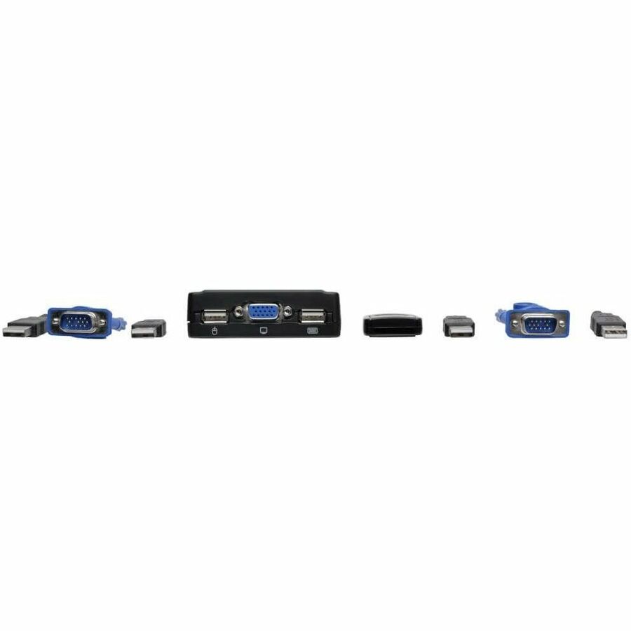 Eaton Tripp Lite Series 2-Port USB/VGA Cable KVM Switch with Cables and USB Peripheral Sharing — B032-VU2