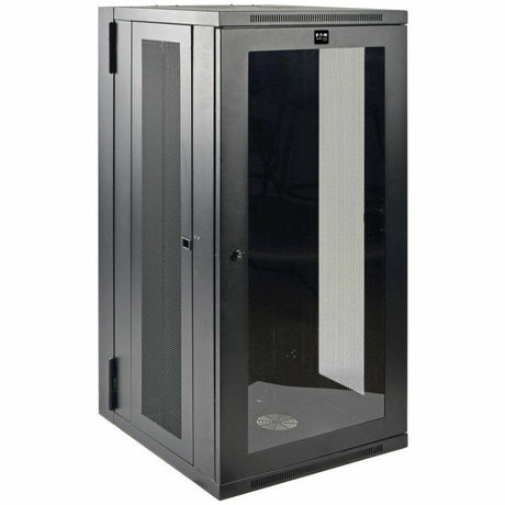 Eaton Tripp Lite Series SmartRack 26U Low-Profile Switch-Depth Wall-Mount Half-Height Rack Enclosure, Clear Acrylic Window, Hinged Back — SRW26USG