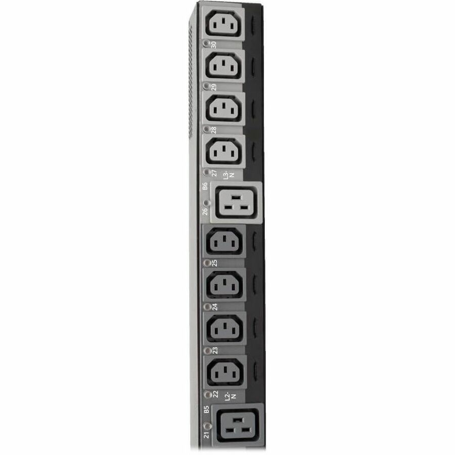 Eaton 23kW 220-240V 3PH Switched PDU - LX Interface, Gigabit, 30 Outlets, IEC 309 32A Red 380-415V Input, LCD, 1.8 m Cord, 0U 1.8 m Height, TAA — PDU3XEVSR6G32B