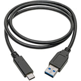 Eaton Tripp Lite Series USB-C to USB-A Cable (M/M), USB 3.2 Gen 2 (10 Gbps), USB-IF Certified, Thunderbolt 3 Compatible, 3 ft. (0.91 m) — U428-C03-G2