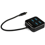 StarTech.com 4 Port USB C Hub - USB-C to 4xUSB-A - 10Gbps USB 3.2 Gen 2 Type-C Hub - USB Bus Powered - Portable/Laptop USB Adapter Hub — HB31C4AB