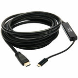 Eaton Tripp Lite Series USB-C to HDMI Active Adapter Cable (M/M), 4K 60 Hz, 4:4:4, HDCP 2.2, Mid-Cable Adapter, Black, 15 ft. (4.6 m) — U444-015-H4K6BM