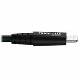 Eaton Tripp Lite Series Heavy-Duty USB-A to Lightning Sync/Charge Cable, UHMWPE and Aramid Fibers, MFi Certified - 6 ft. (1.83 m) — M100-006-GY-MAX