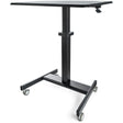 StarTech.com Mobile Standing Desk - Portable Sit-Stand Ergonomic Height Adjustable Cart on Wheels - Rolling Computer/Laptop Workstation — STSCART2