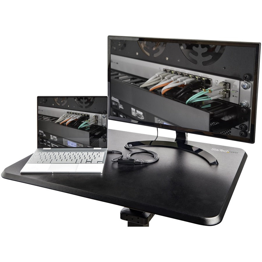 StarTech.com Mobile Standing Desk - Portable Sit-Stand Ergonomic Height Adjustable Cart on Wheels - Rolling Computer/Laptop Workstation — STSCART2