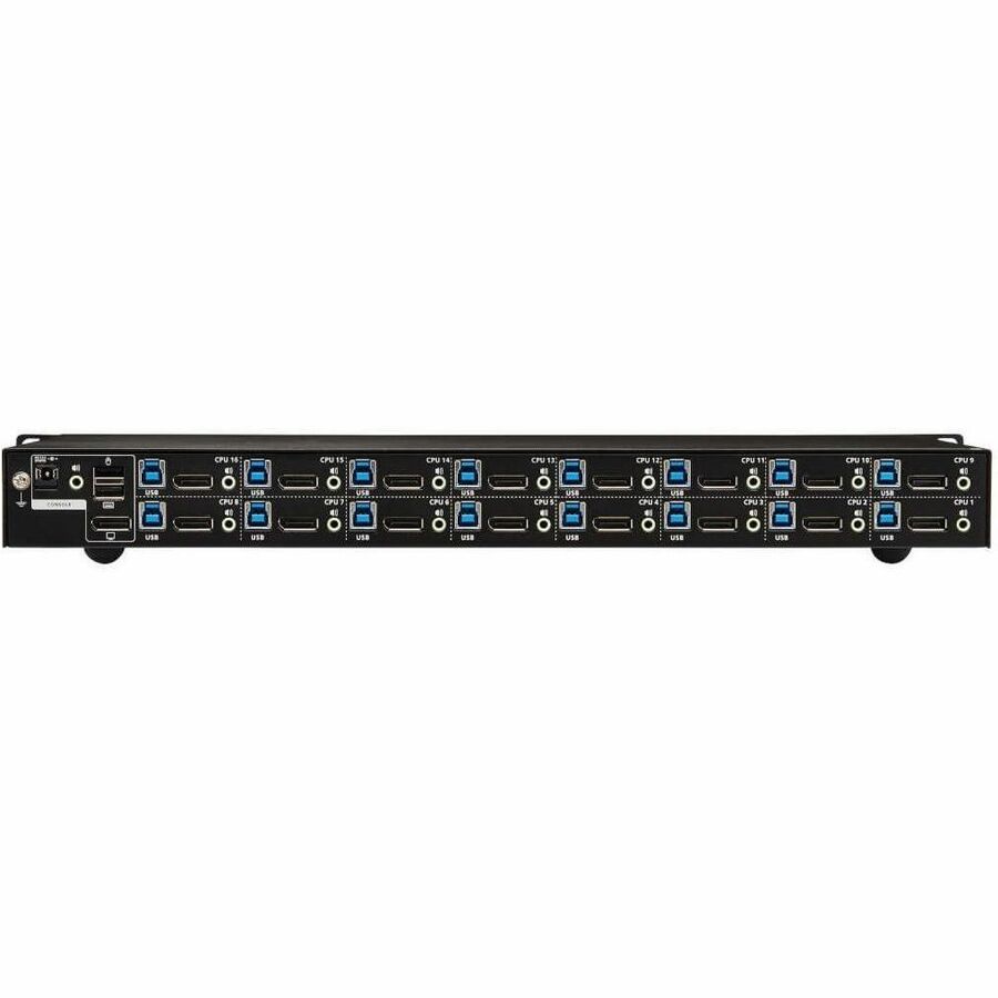 Eaton Tripp Lite Series 16-Port DisplayPort/USB KVM Switch with Audio/Video and USB Peripheral Sharing, 4K 60 Hz, 1U Rack-Mount, TAA — B024-DPU16